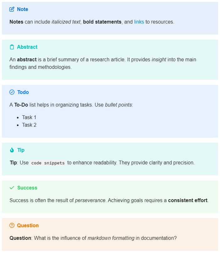 Callout types examples 1